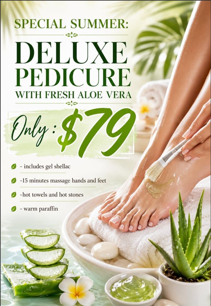 Deluxe Pedicure with fresh aloe vera special