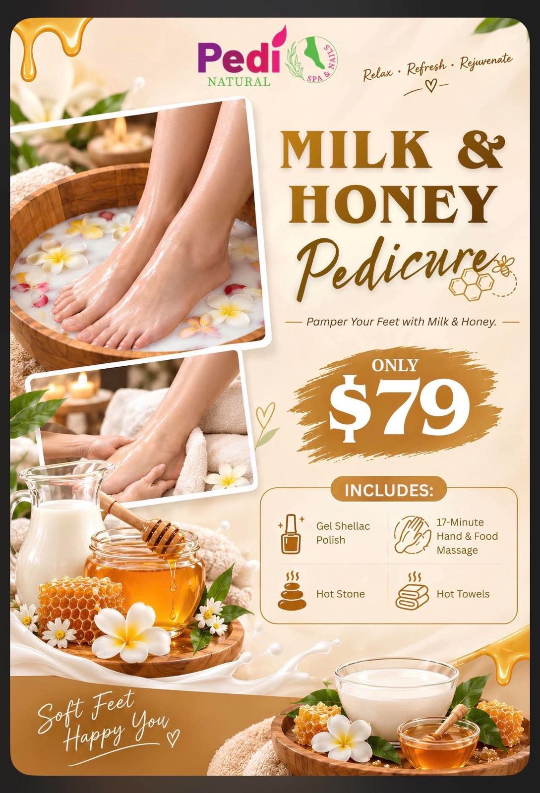 Milk and Honey Pedicure special